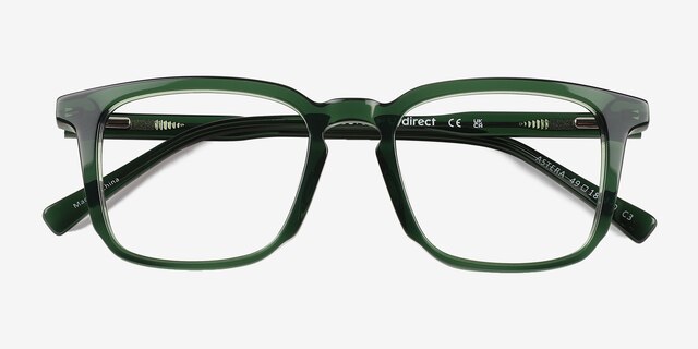 Astera Crystal Green AcetateEyeglass Frames from EyeBuyDirect, Closed View