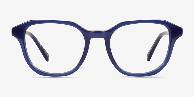 Florus Blue AcetateEyeglass Frames from EyeBuyDirect, Front View