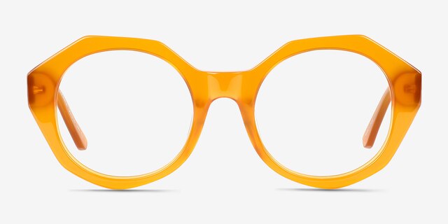 Gerania Milky Orange AcetateEyeglass Frames from EyeBuyDirect, Front View