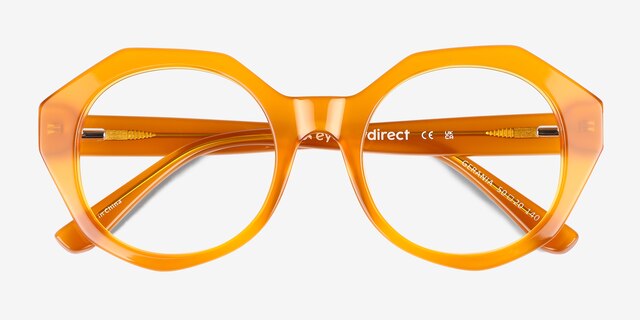 Gerania Milky Orange AcetateEyeglass Frames from EyeBuyDirect, Closed View