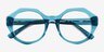 Gerania Crsytal Blue AcetateEyeglass Frames from EyeBuyDirect, Closed View