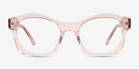 Aronia Crystal Light Pink Acétate Montures de lunettes de vue d'EyeBuyDirect, Vue de Face