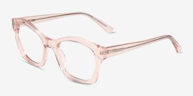 Aronia Crystal Light Pink Acétate Montures de lunettes de vue d'EyeBuyDirect, Vue d'Angle
