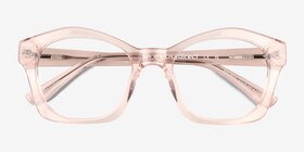 Aronia Crystal Light Pink Acétate Montures de lunettes de vue d'EyeBuyDirect, Vue Rapprochée