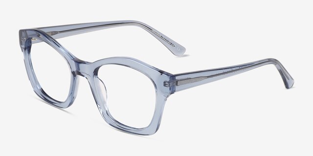 Aronia Crsytal Blue AcetateEyeglass Frames from EyeBuyDirect, Angle View