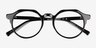 Monarda Noir AcétateMontures de lunettes de vue d'EyeBuyDirect, Vue Rapprochée