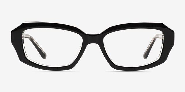 Caladium Black Crystal AcetateEyeglass Frames from EyeBuyDirect, Front View