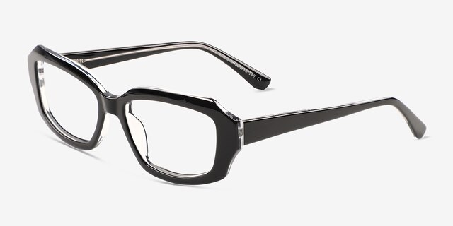 Caladium Black Crystal AcetateEyeglass Frames from EyeBuyDirect, Angle View