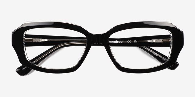 Caladium Black Crystal AcetateEyeglass Frames from EyeBuyDirect, Closed View