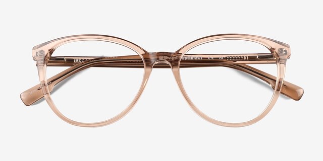 Yarrow Crystal Nude AcetateEyeglass Frames from EyeBuyDirect, Closed View