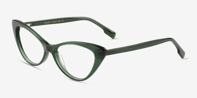 Celosia Crystal Green AcetateEyeglass Frames from EyeBuyDirect, Angle View