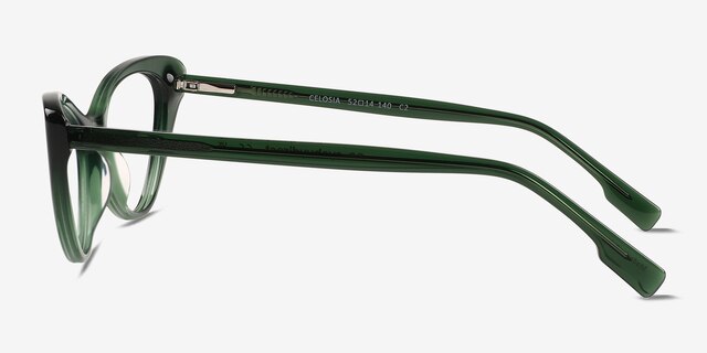 Celosia Crystal Green AcetateEyeglass Frames from EyeBuyDirect, Side View