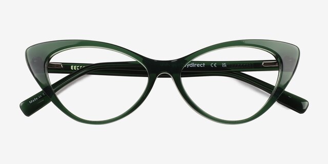 Celosia Crystal Green AcetateEyeglass Frames from EyeBuyDirect, Closed View