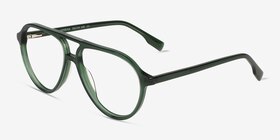 Verbena Crystal Green Acétate Montures de lunettes de vue d'EyeBuyDirect, Vue d'Angle