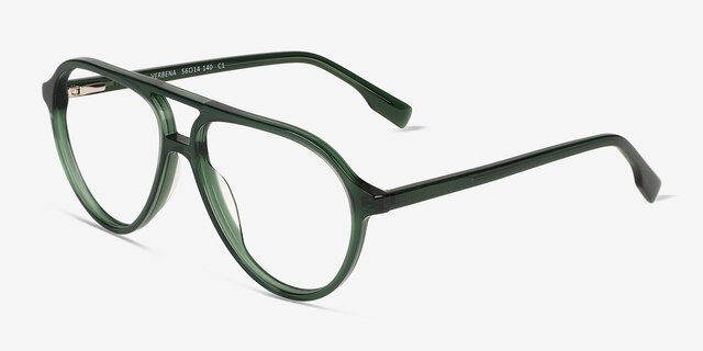 Verbena Crystal Green AcetateEyeglass Frames from EyeBuyDirect, Angle View
