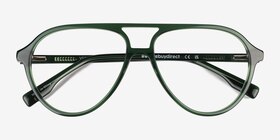 Verbena Crystal Green Acétate Montures de lunettes de vue d'EyeBuyDirect, Vue Rapprochée