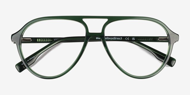 Verbena Crystal Green AcetateEyeglass Frames from EyeBuyDirect, Closed View
