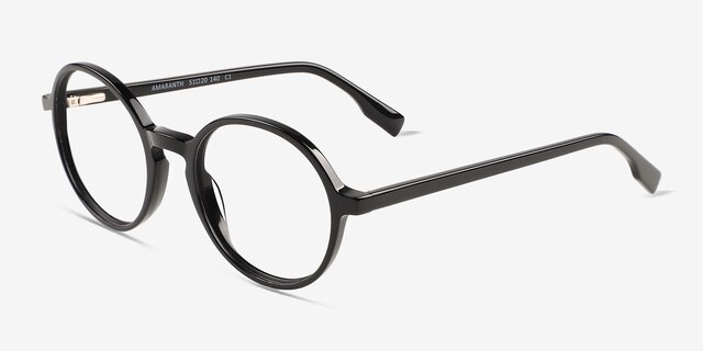 Amaranth Black AcetateEyeglass Frames from EyeBuyDirect, Angle View