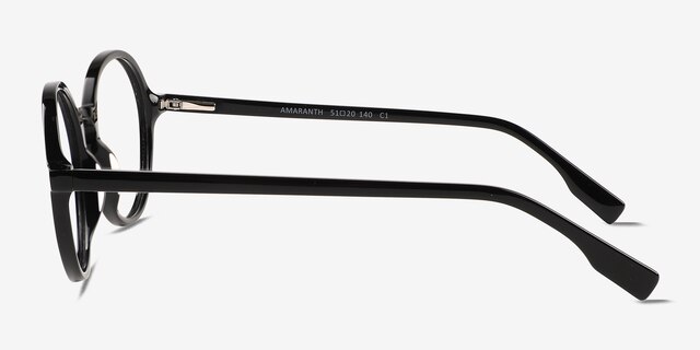 Amaranth Black AcetateEyeglass Frames from EyeBuyDirect, Side View