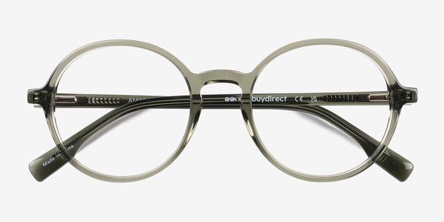 Amaranth Green AcetateEyeglass Frames from EyeBuyDirect, Closed View