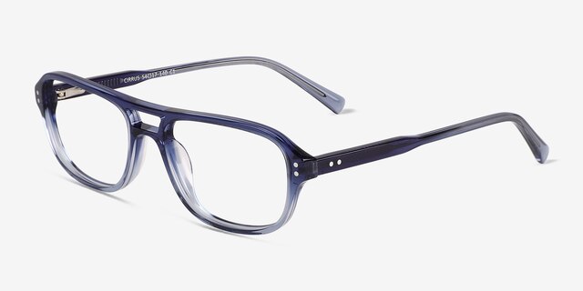 Cirrus Gradient Blue AcetateEyeglass Frames from EyeBuyDirect, Angle View