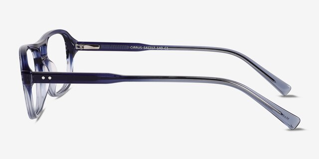 Cirrus Gradient Blue AcetateEyeglass Frames from EyeBuyDirect, Side View