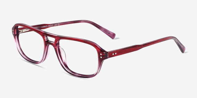 Cirrus Gradient Red AcetateEyeglass Frames from EyeBuyDirect, Angle View