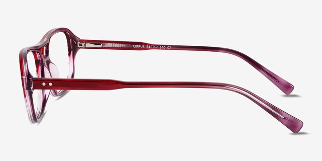 Cirrus Gradient Red AcetateEyeglass Frames from EyeBuyDirect, Side View