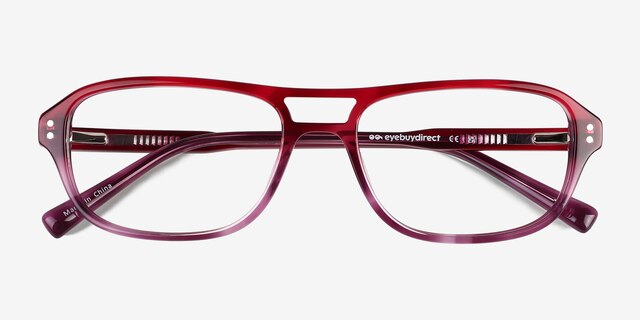 Cirrus Gradient Red AcetateEyeglass Frames from EyeBuyDirect, Closed View
