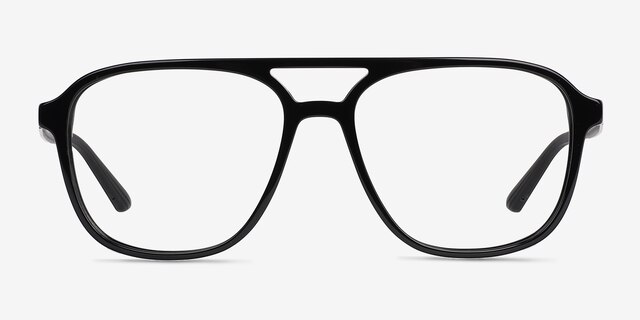 Zeal Shiny Black AcetateEyeglass Frames from EyeBuyDirect, Front View