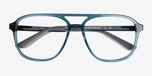 Zeal Shiny Crystal Green AcetateEyeglass Frames from EyeBuyDirect, Closed View