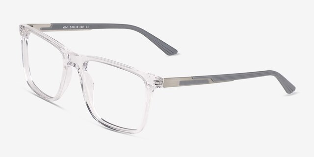 Vim Crystal Gray AcetateEyeglass Frames from EyeBuyDirect, Angle View