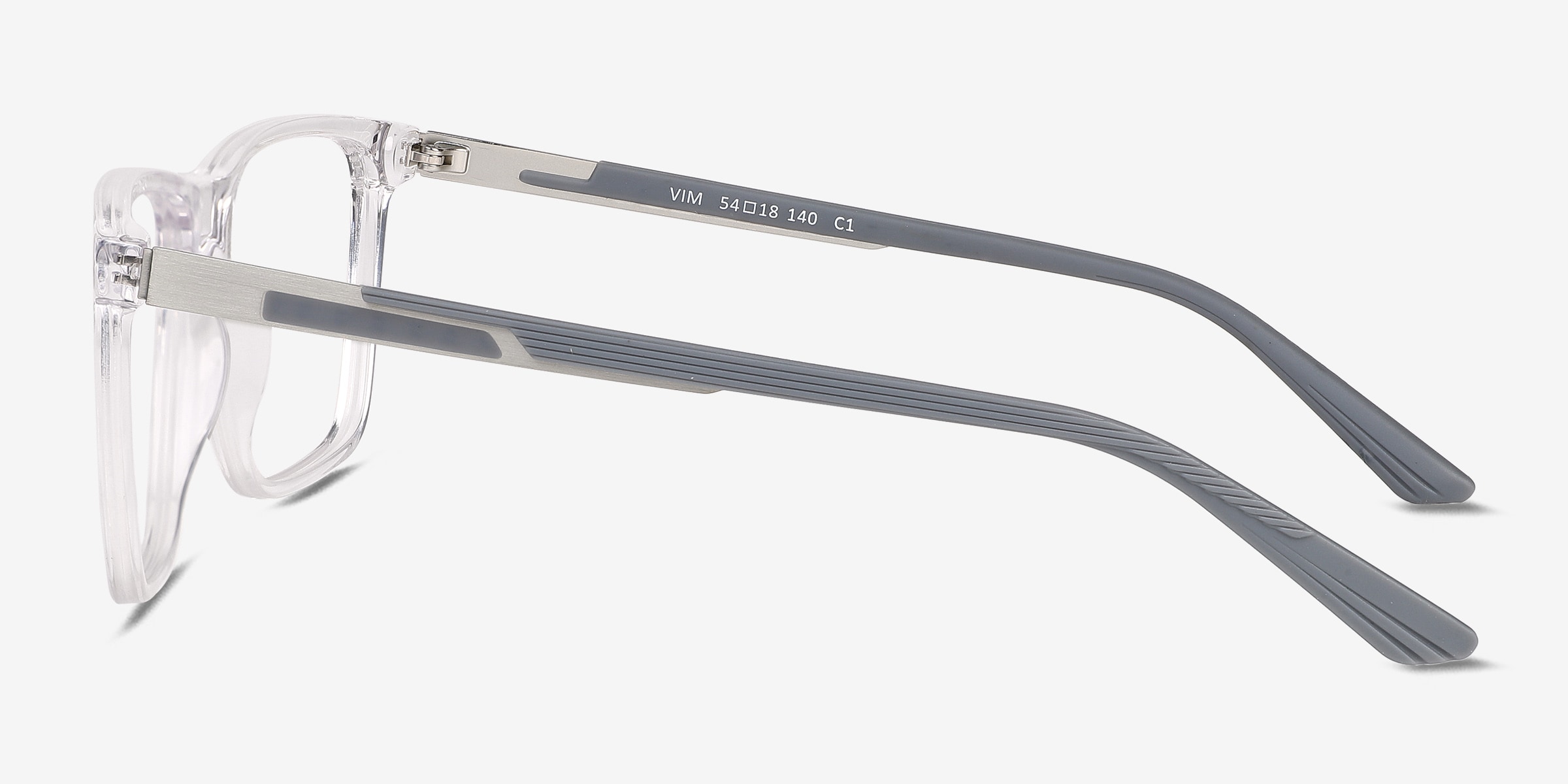Vim Square Crystal Gray Full Rim Eyeglasses | Eyebuydirect