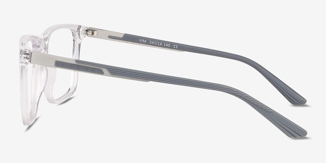 Vim Crystal Gray AcetateEyeglass Frames from EyeBuyDirect, Side View