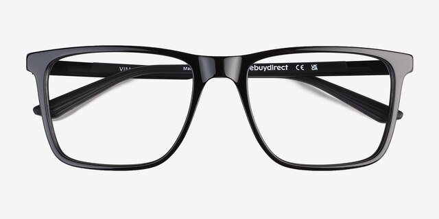 Vim Black AcetateEyeglass Frames from EyeBuyDirect, Closed View