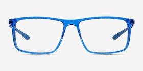 Zing Crystal Blue Acétate Montures de lunettes de vue d'EyeBuyDirect, Vue de Face