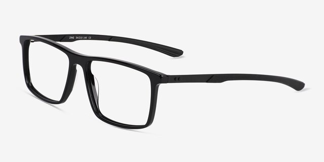 Zing Black AcetateEyeglass Frames from EyeBuyDirect, Angle View