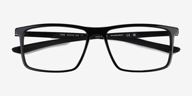Zing Noir Acétate Montures de lunettes de vue d'EyeBuyDirect, Vue Rapprochée