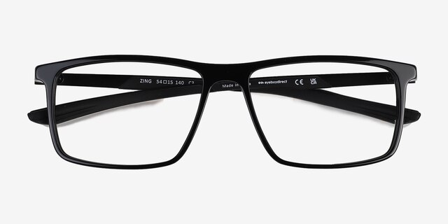 Zing Black AcetateEyeglass Frames from EyeBuyDirect, Closed View