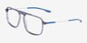 Zip Crystal Blue AcetateEyeglass Frames from EyeBuyDirect, Angle View