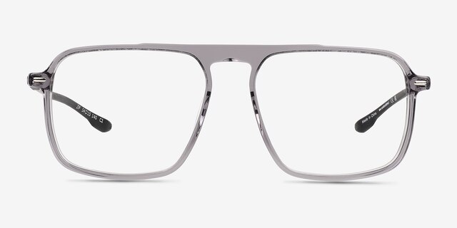 Zip Crystal Gray AcetateEyeglass Frames from EyeBuyDirect, Front View