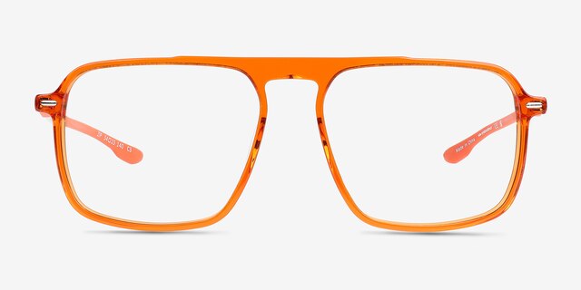 Zip Crystal Orange AcetateEyeglass Frames from EyeBuyDirect, Front View