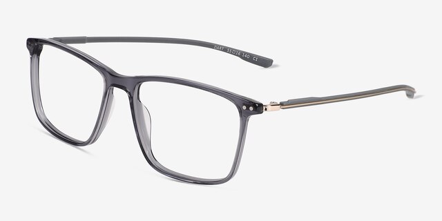 Dart Fade Crystal Gray AcetateEyeglass Frames from EyeBuyDirect, Angle View