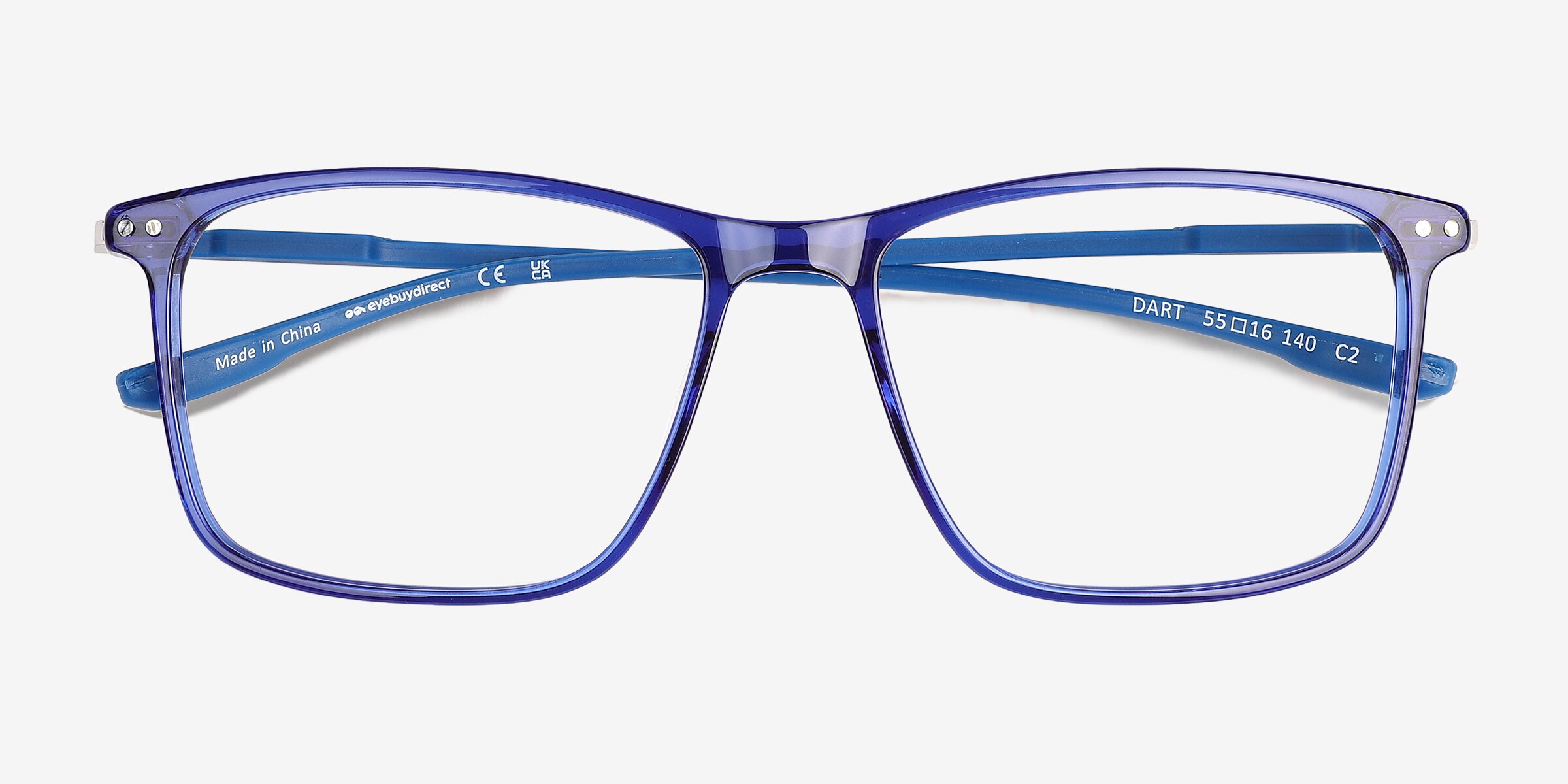 Dart Square Fade Crystal Blue Full Rim Eyeglasses Eyebuydirect Canada