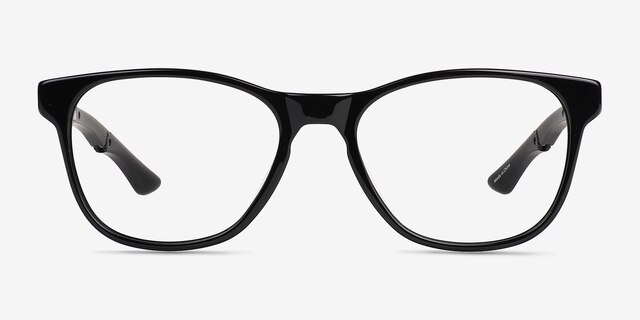 Fortitude Solid Black AcetateEyeglass Frames from EyeBuyDirect, Front View