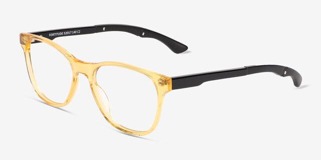 Fortitude Crystal Yellow AcetateEyeglass Frames from EyeBuyDirect, Angle View