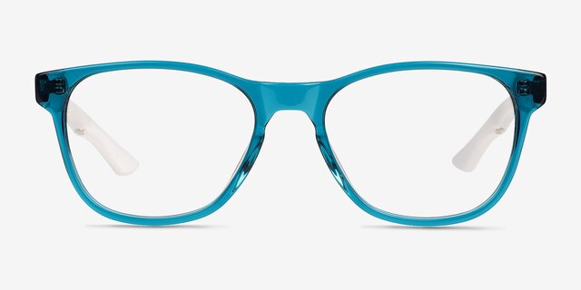 Fortitude Crystal Blue Green AcétateMontures de lunettes de vue d'EyeBuyDirect, Vue de Face