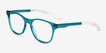 Fortitude Crystal Blue Green AcetateEyeglass Frames from EyeBuyDirect, Angle View