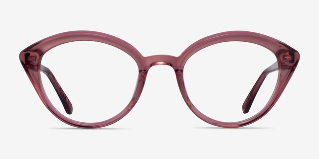 Cherry Crystal Pink AcetateEyeglass Frames from EyeBuyDirect, Front View