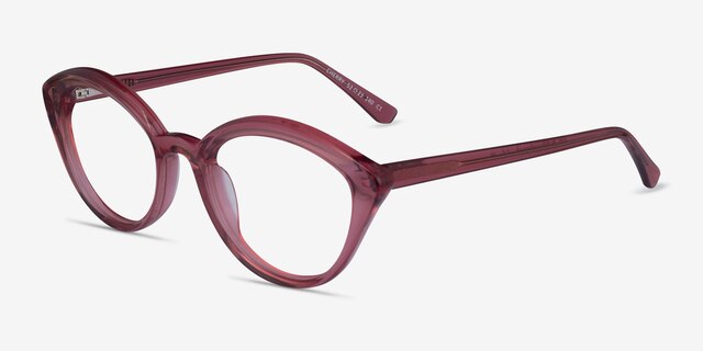 Cherry Crystal Pink AcetateEyeglass Frames from EyeBuyDirect, Angle View